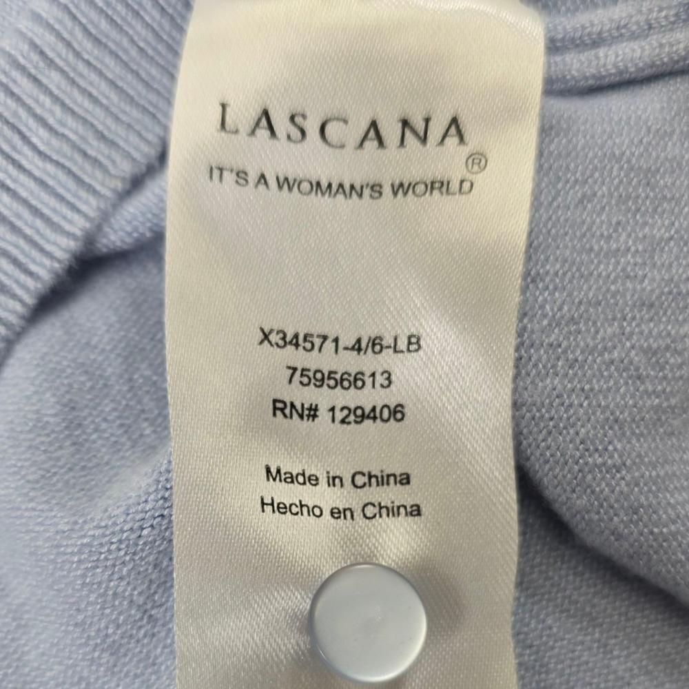 Lascana Women's Blue Short Sleeve Back Button Sweater Round Neck Size 10/12 - Picture 9 of 13